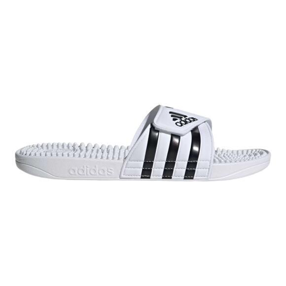 Adidas NIB Adissage Massage Post Workout Rejuvenation Slides White Black Size 17 - Picture 14 of 16